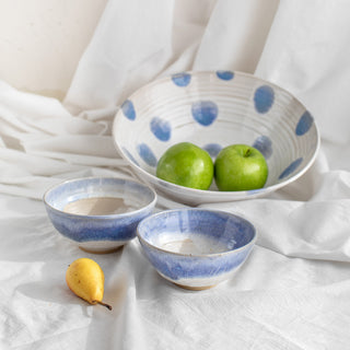 Faralaes Blue Ceramic Salad Bowl
