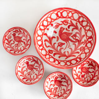 Ceramic Gazpacho Kit Fajalauza Bird Repainted Red