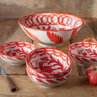 Ceramic Gazpacho Kit Fajalauza Bird Repainted Red