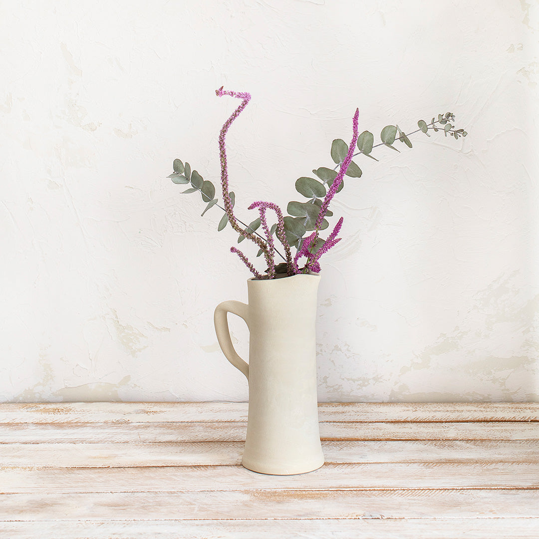 White Clay Jug with Handle