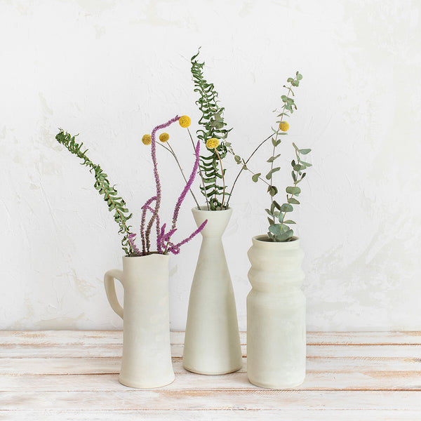 White Clay Jug with Handle