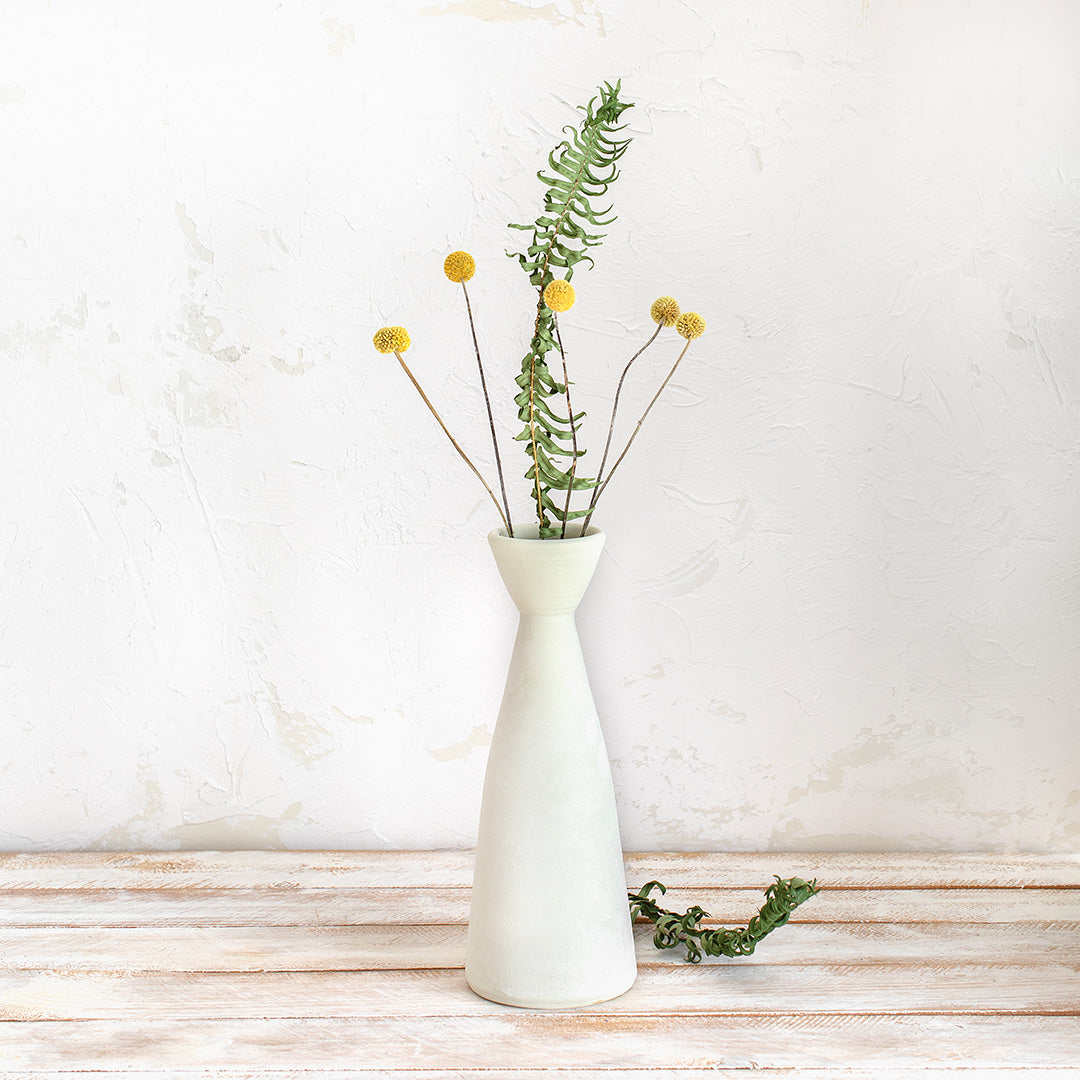 Small Mouth White Clay Vase