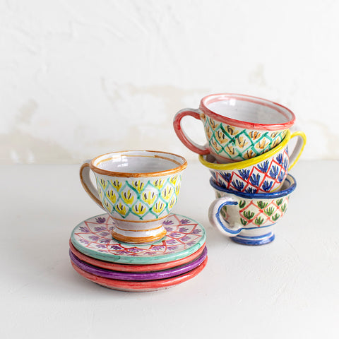 Cáceres Ceramic Coffee Cup and Saucer Set