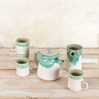 Green Ceramic Coffee Set