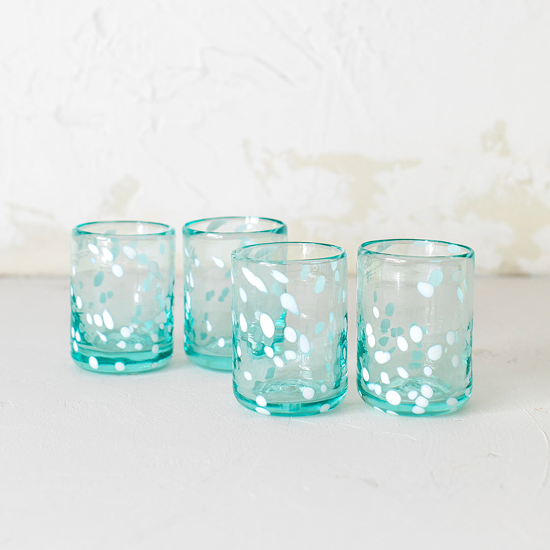 Set 4 vasos de vidrio 350 ml Azul - Tienda Copec