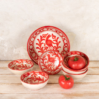 Fajalauza Red Ceramic Gazpacho Kit