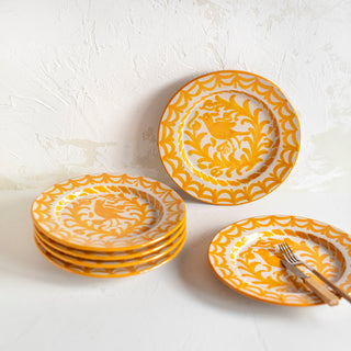Kit of 6 Yellow Dinner Plates Fajalauza Ceramic