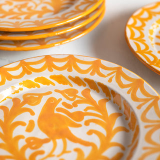 Kit of 6 Yellow Dinner Plates Fajalauza Ceramic