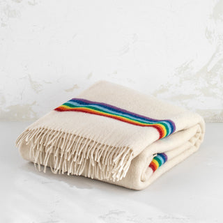 Maragata Blanket - Ecru with Rainbow 
