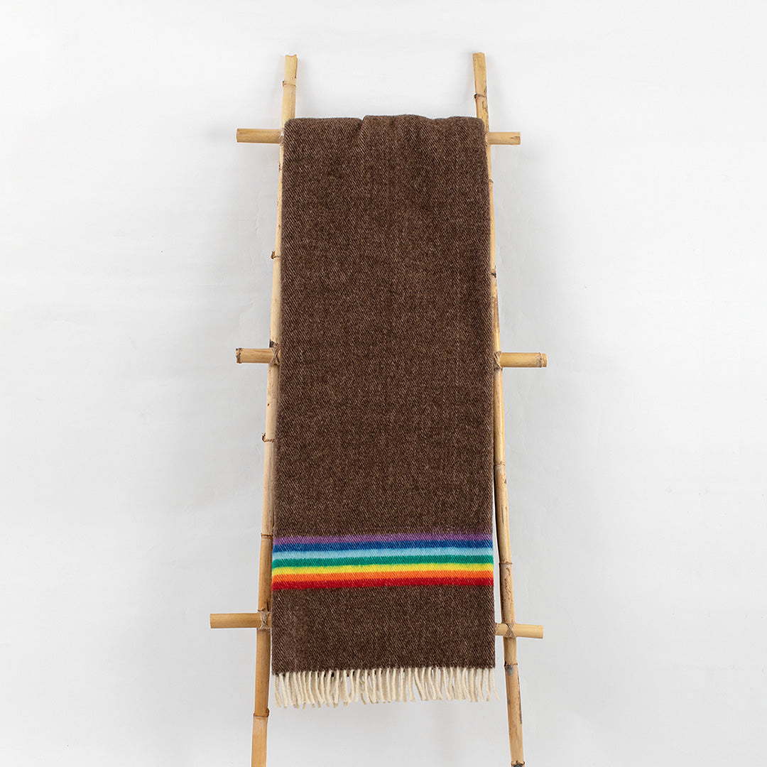 Maragata Blanket - Brown with Rainbow 