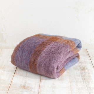 Large Lavender Check Mohair Blanket