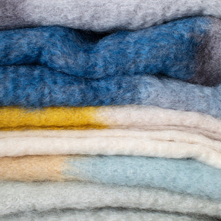 Large Multicolor Check Mohair Blanket