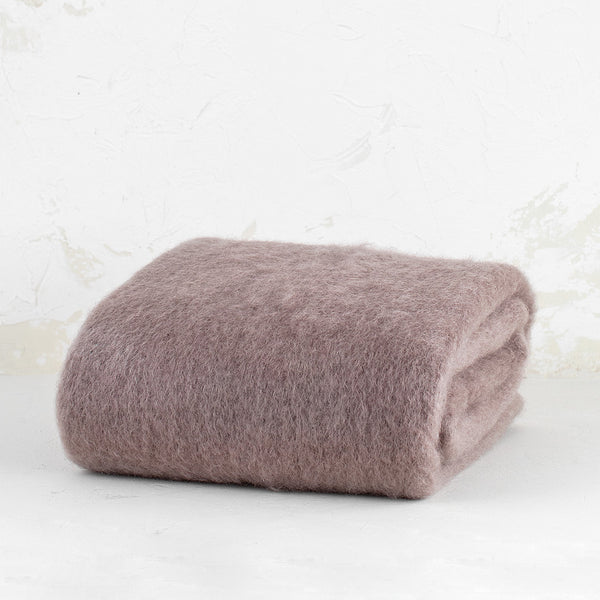 Large Mohair Taupe Blanket