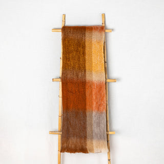 Mohair Brown Checkered Blanket