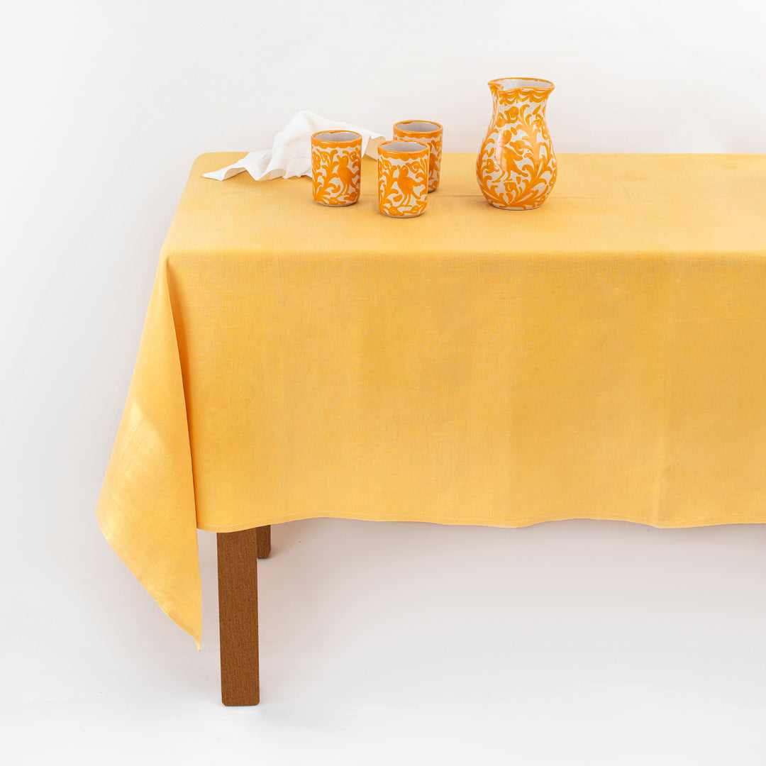 Fine Linen Tablecloth - Yellow