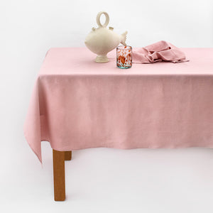 Fine Linen Tablecloth - Light Pink 