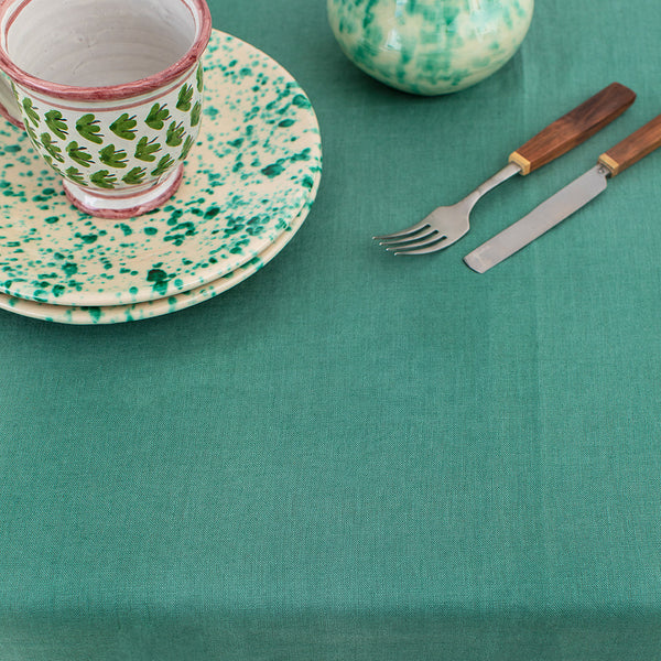 Fine Linen Tablecloth - Meadow Green