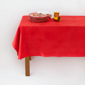 Fine Linen Tablecloth - Red