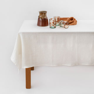 Rustic Linen Tablecloth - White