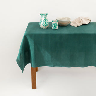Fine Linen Tablecloth - Forest Green