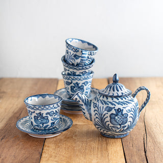 Painted Tea Set- Blue 
