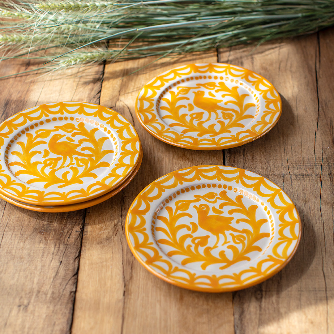 Fajalauza Vajilla Ceramica Granadina Kit Platos Postre Amarillos