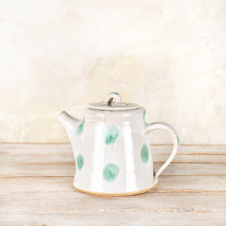 Green Speckled Ceramic Teapot