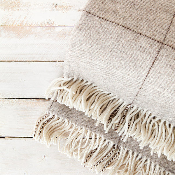 Maragata Wool Brown Striped Blanket
