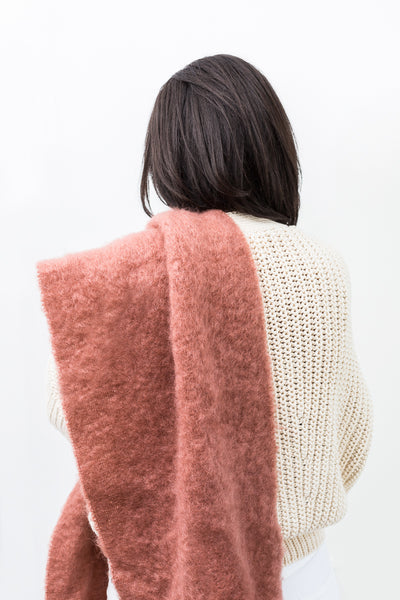 Mohair Scarf - Brick Red