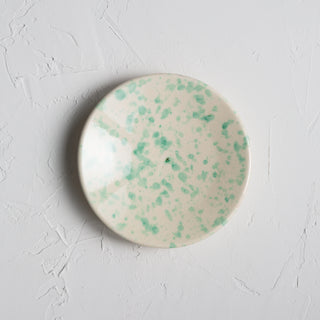 Ceramic Dessert Plate Green Splatter