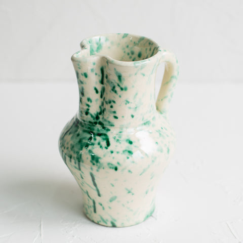 Ceramic Jug Green Splatter