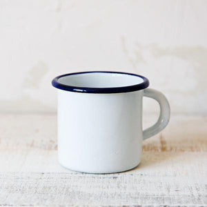 White Enamelware Mug