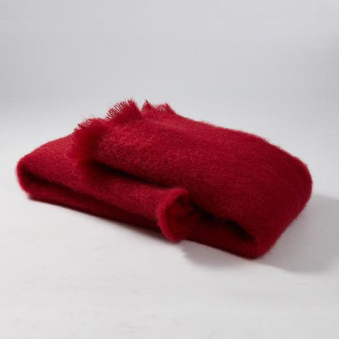 Red Mohair Large Blanket