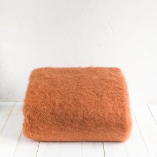 Mohair Burnt Orange Large Blanket