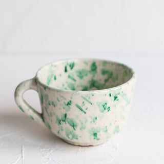 Ceramic Bowl Green Splatter